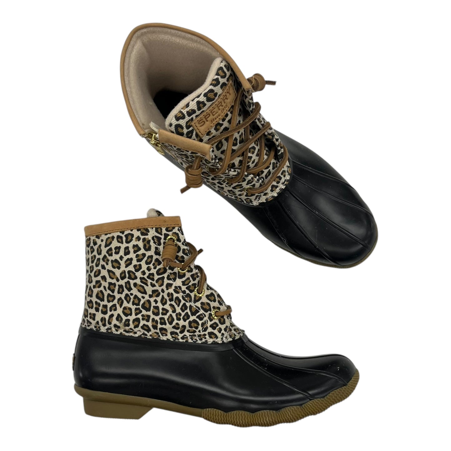 Boots Rain By Sperry In Leopard Print, Size:9.5