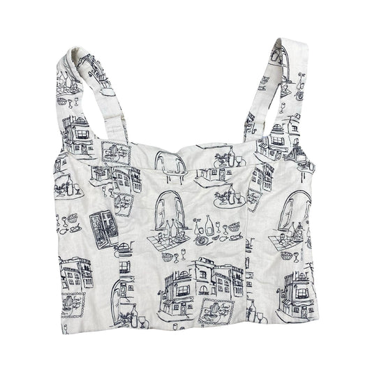 Top Sleeveless By Abercrombie And Fitch In Black & Cream, Size:Xs