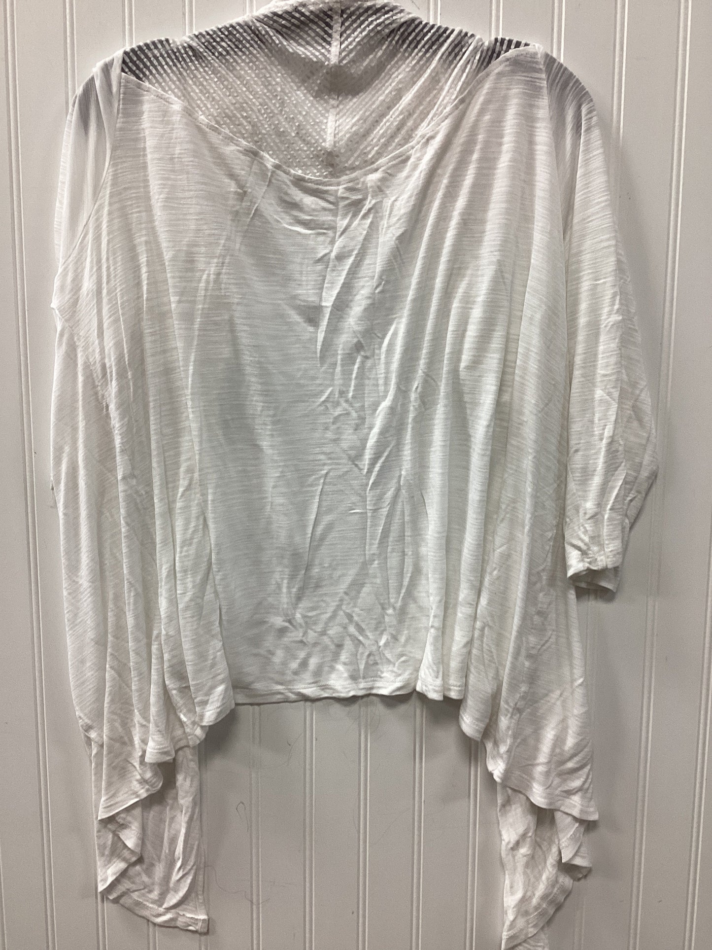 Cardigan By Cable And Gauge In White, Size:1X