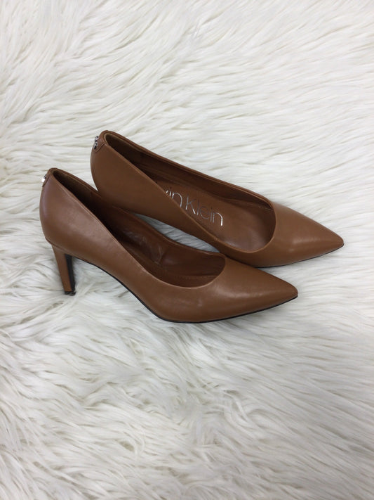 Shoes Heels Stiletto By Calvin Klein In Brown, Size:7.5