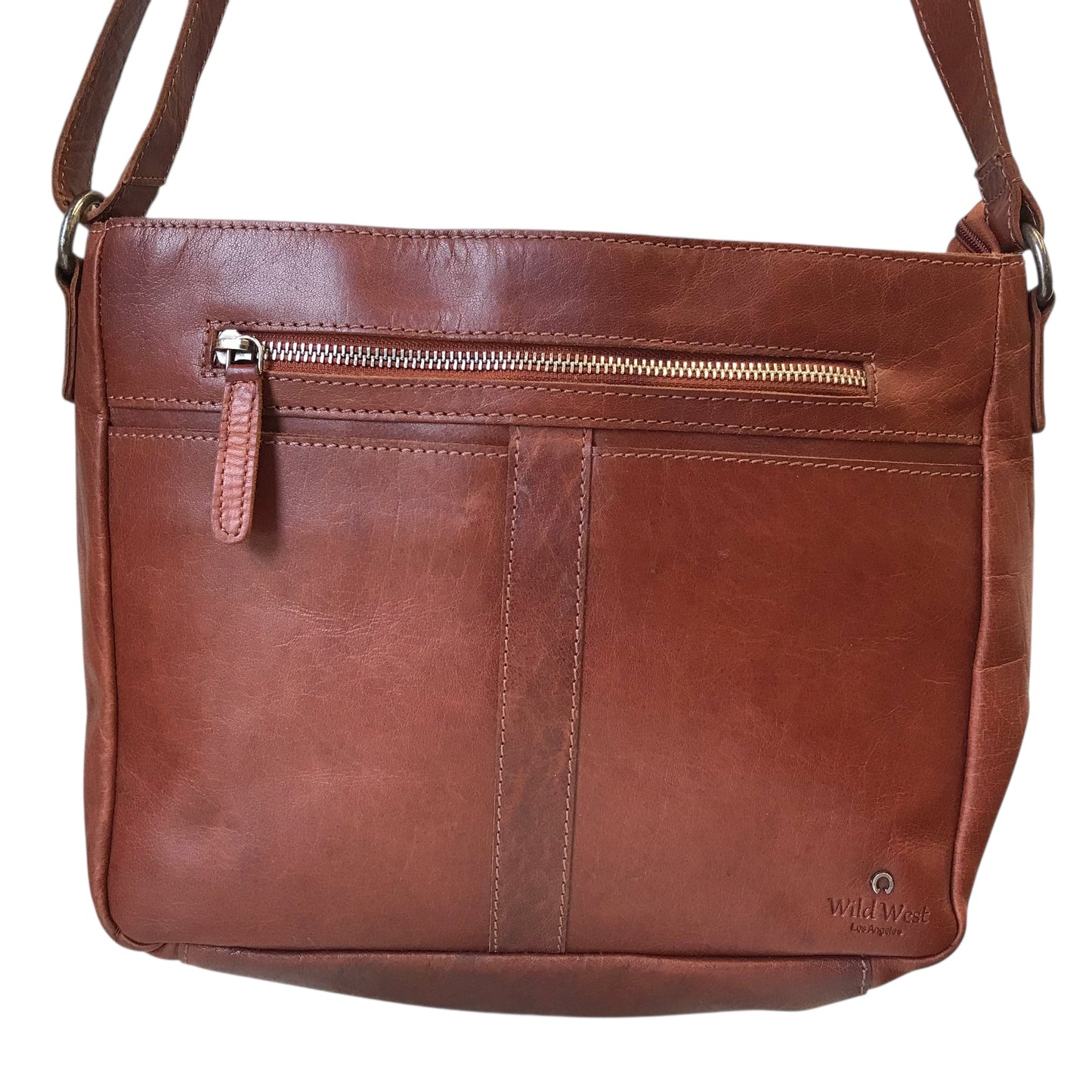 Handbag Leather By Wild West Los Angeles In Brown, Size:Medium