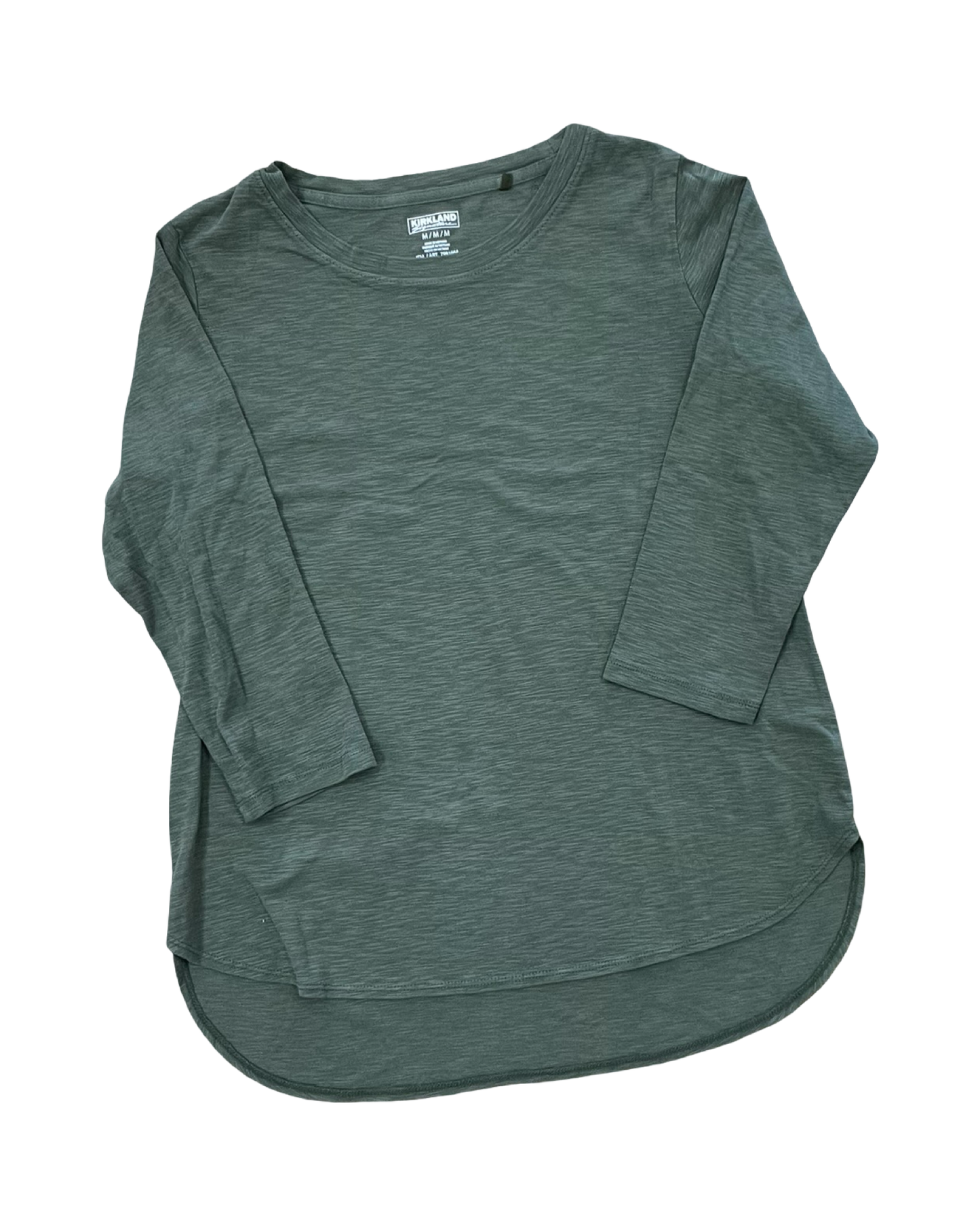 Top 3/4 Sleeve Basic By Kirkland In Green, Size:M