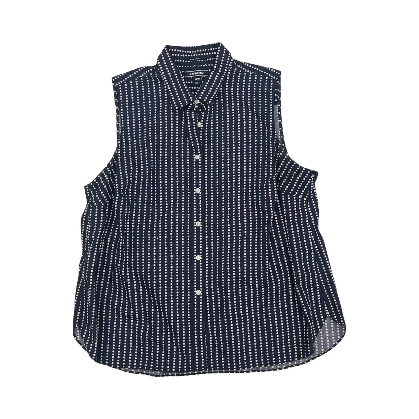 Blouse Sleeveless By Lands End In Blue, Size:1X