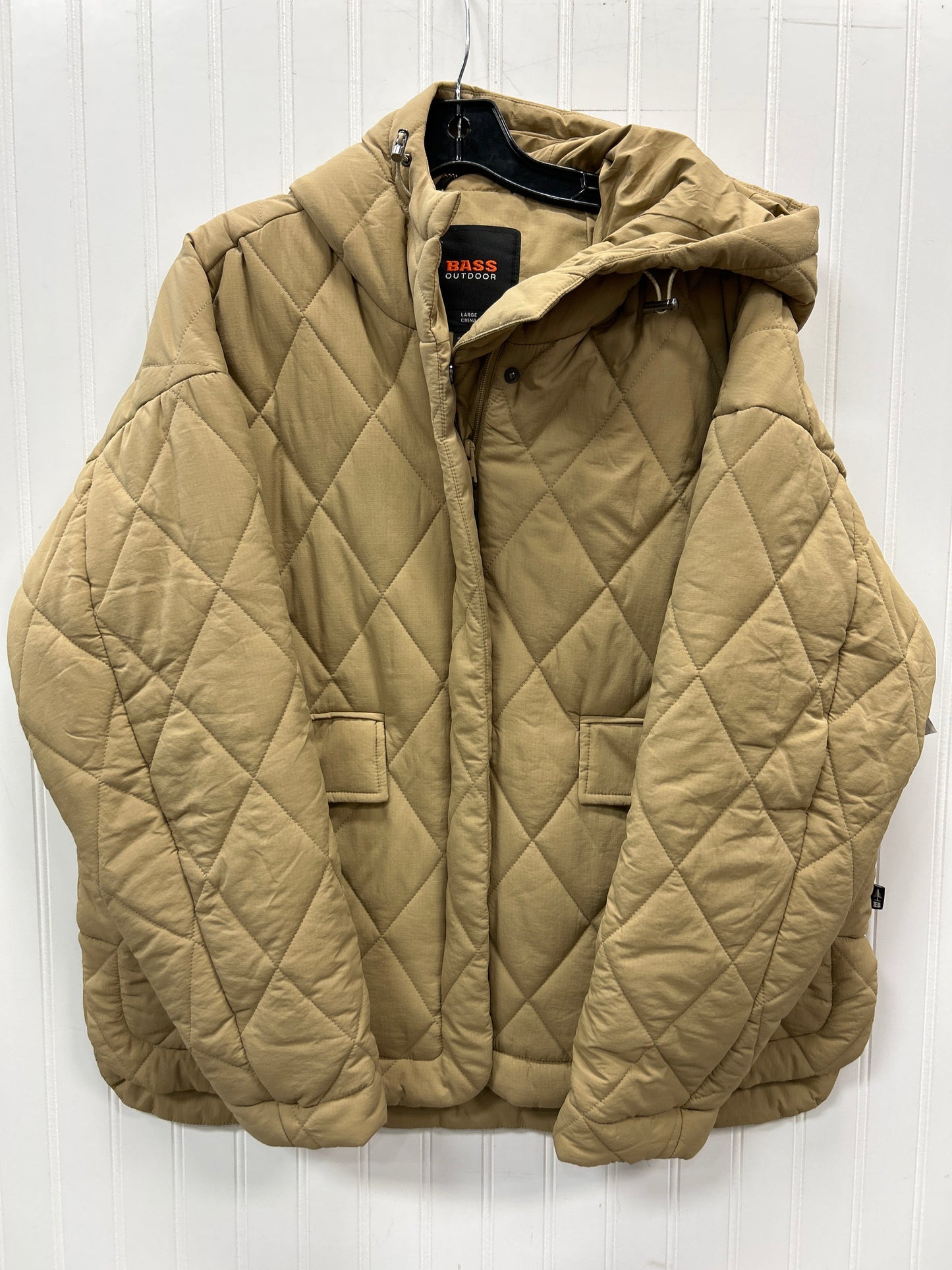 Coat Puffer & Quilted By Bass In Tan, Size:L