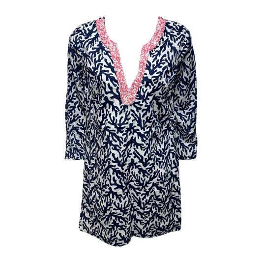 Courtney Tunic Dress Designer By Lilly Pulitzer In Bright Navy Treasure, Size: Xs
