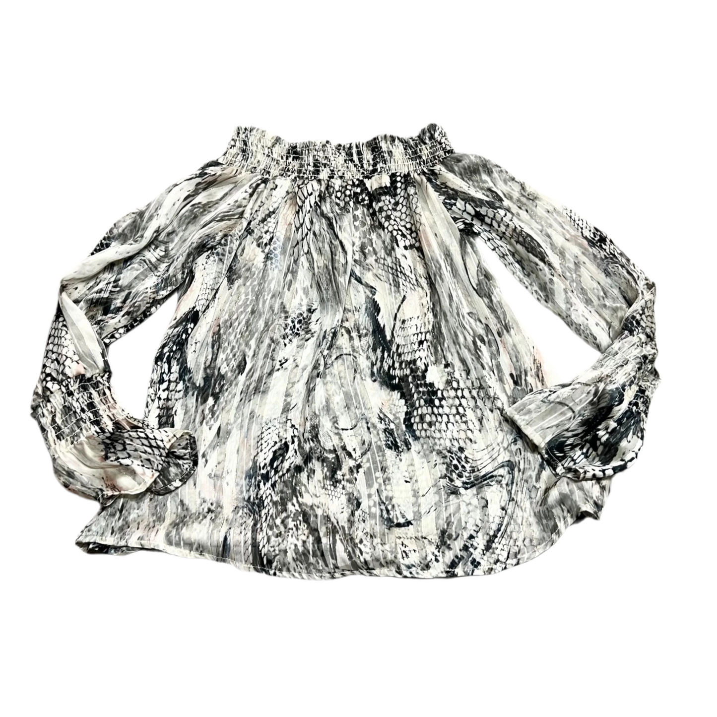 Blouse Long Sleeve By Ariella In Snakeskin Print, Size: S