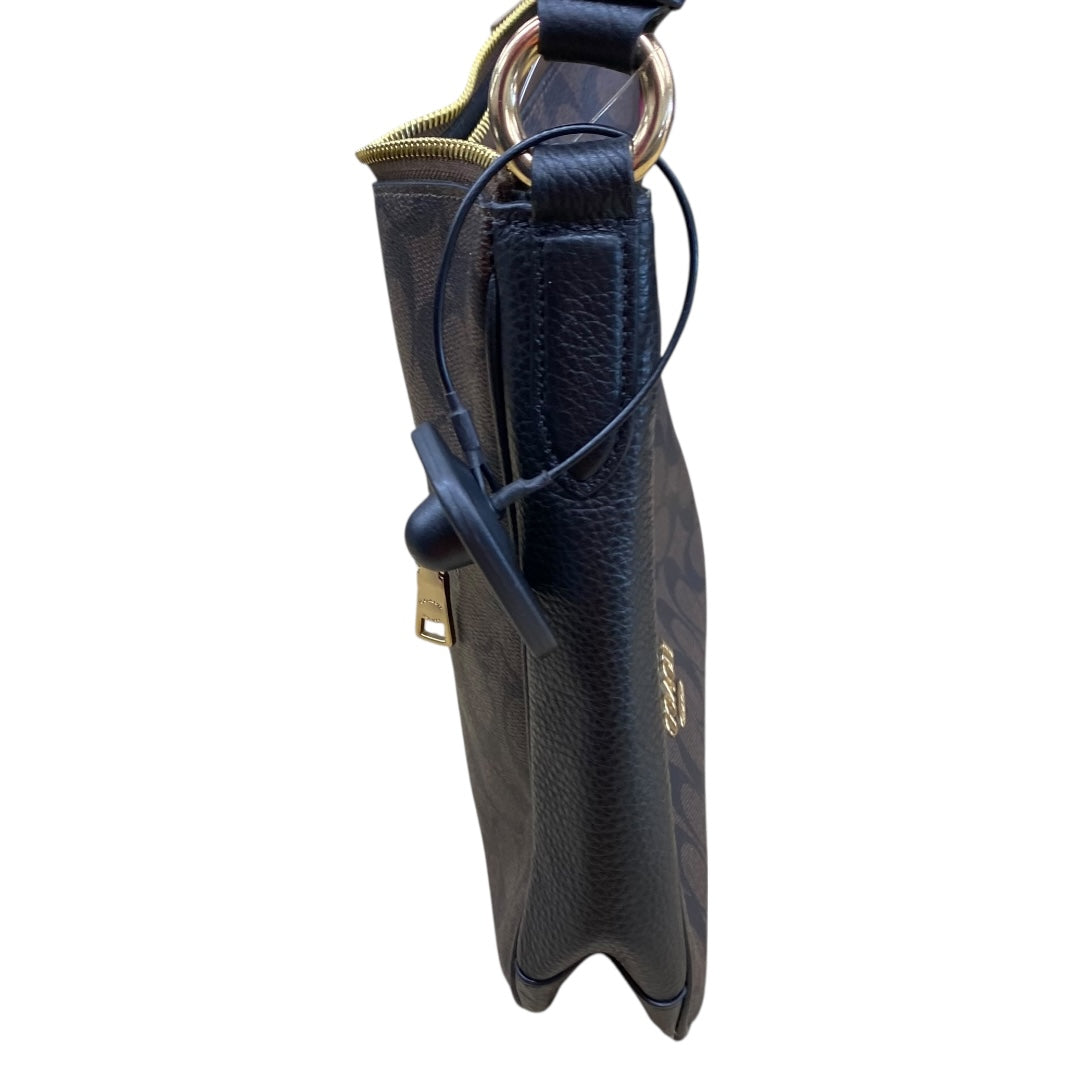 Handbag Designer By Coach In Black & Brown, Size:Medium