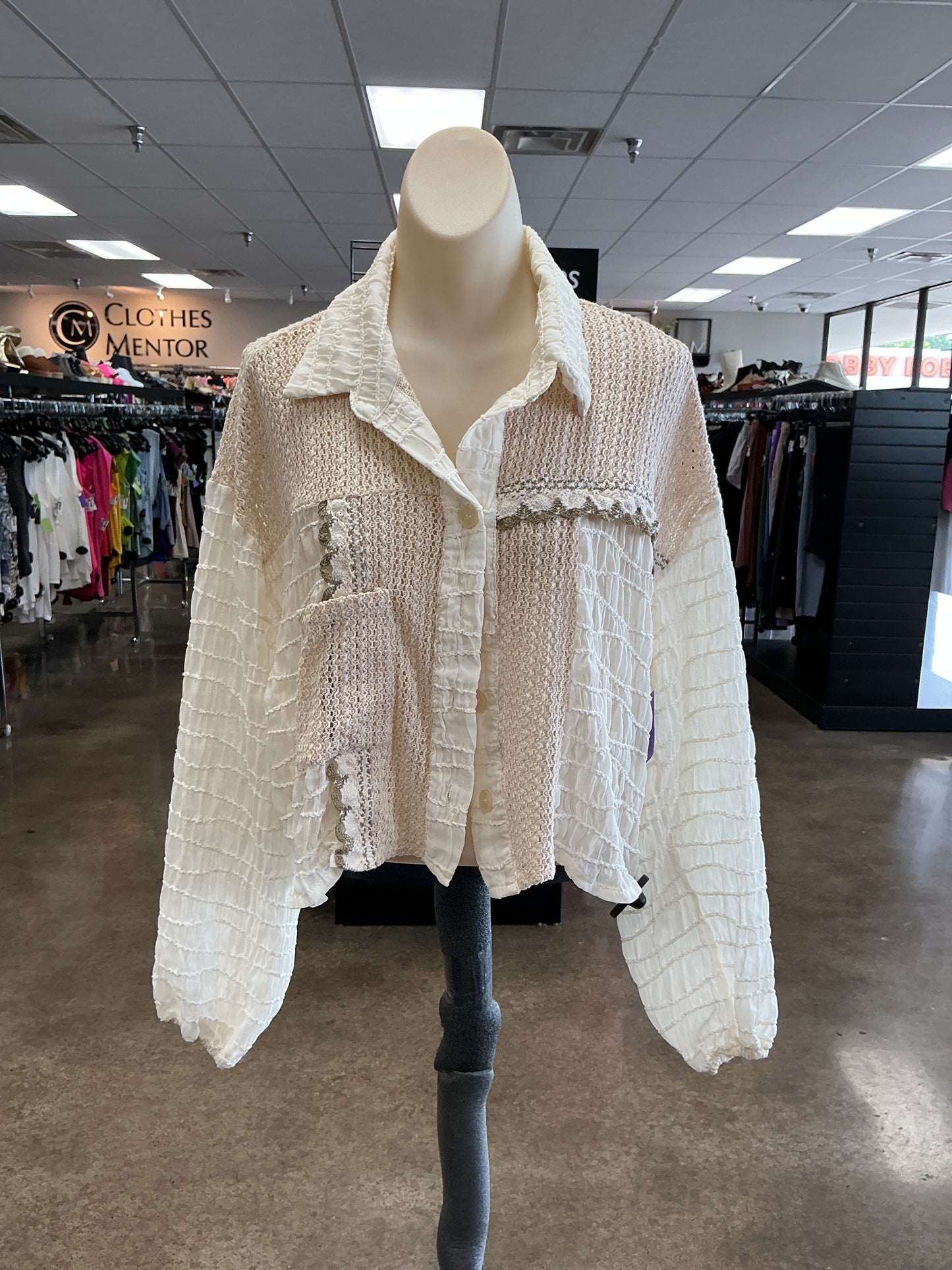 Top Ls By Peach In Cream, Size:M