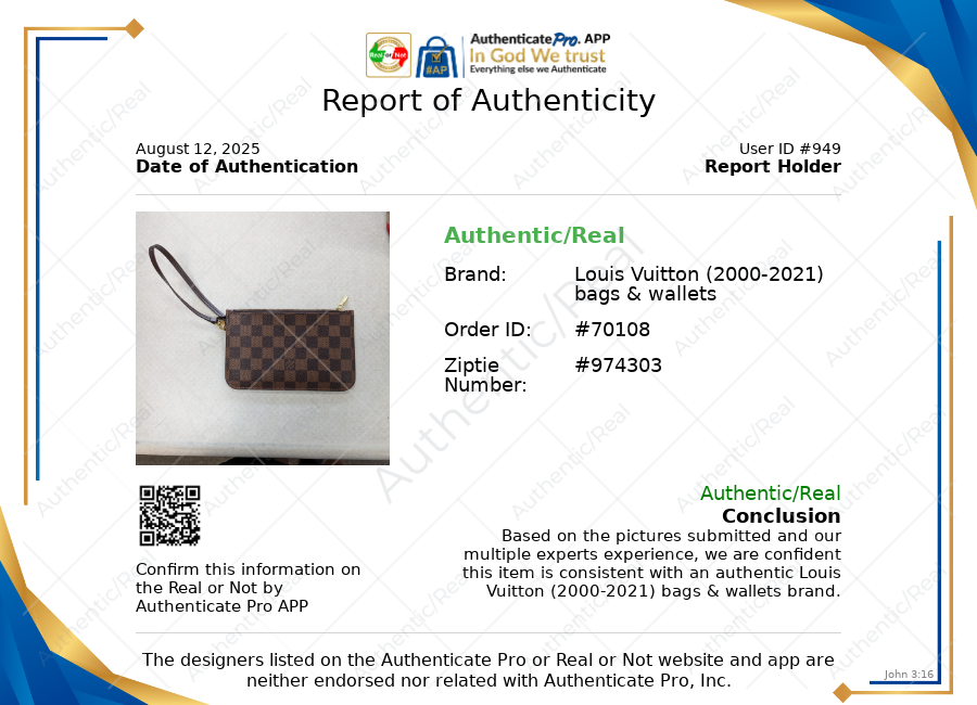 Wristlet Luxury Designer By Louis Vuitton In Brown, Size:Medium