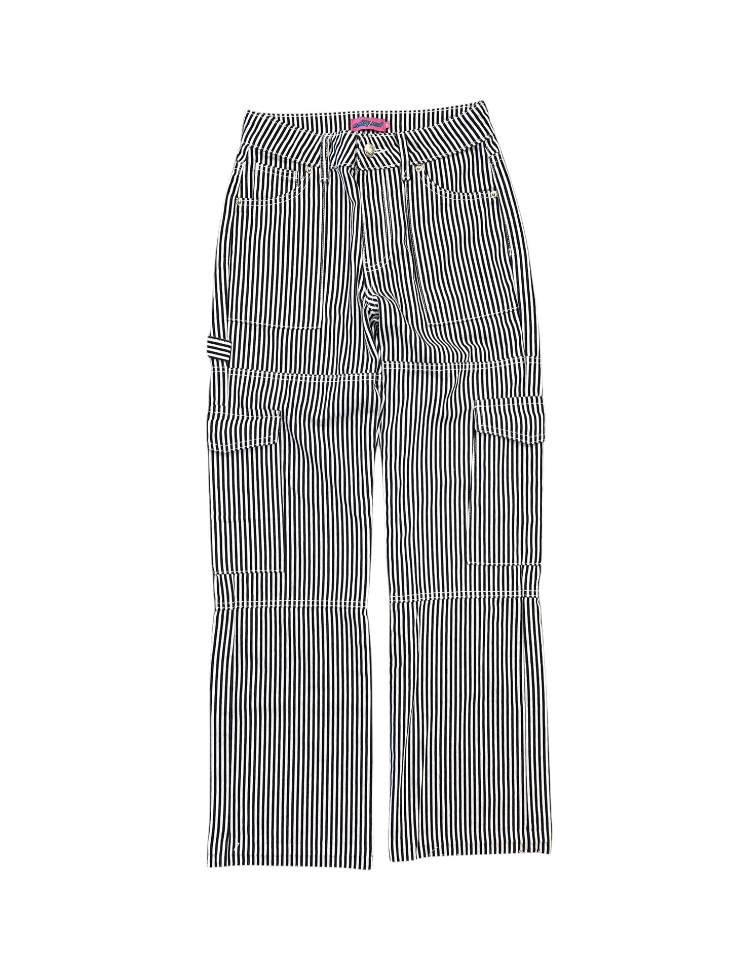 Pants Cargo & Utility By Edikted In Striped Pattern, Size:Xs