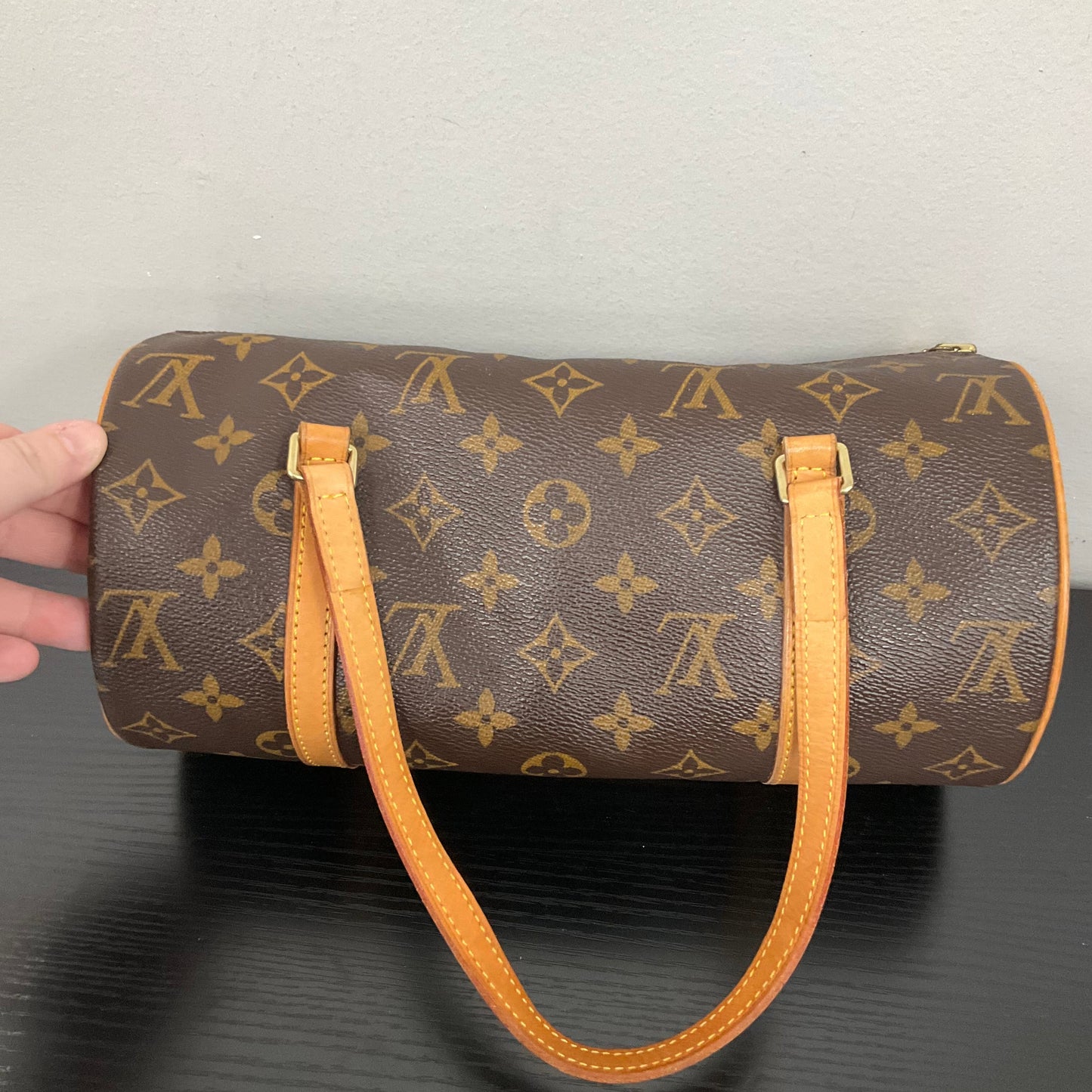 Handbag Luxury Designer By Louis Vuitton In Brown, Size:Small