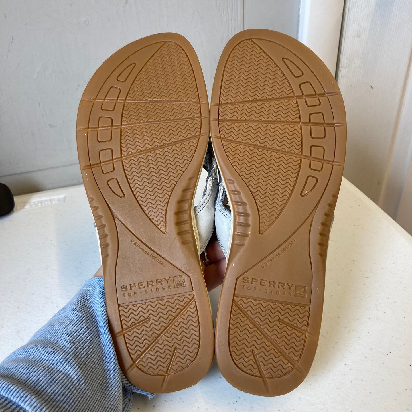 Sandals Flip Flops By Sperry In Grey, Size:8