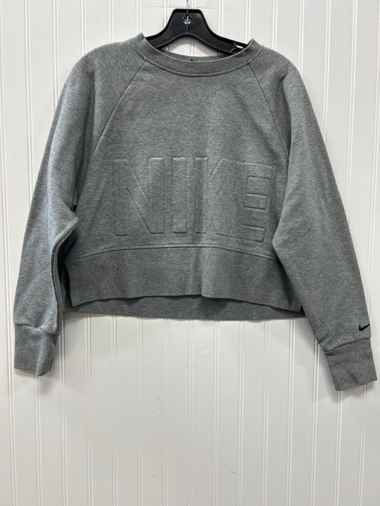 Athletic Top Ls Crewneck By Nike Apparel In Grey, Size:Xs