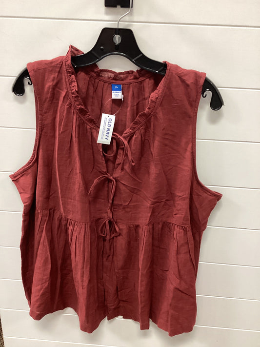 Top Sleeveless By Old Navy In Red, Size:XL