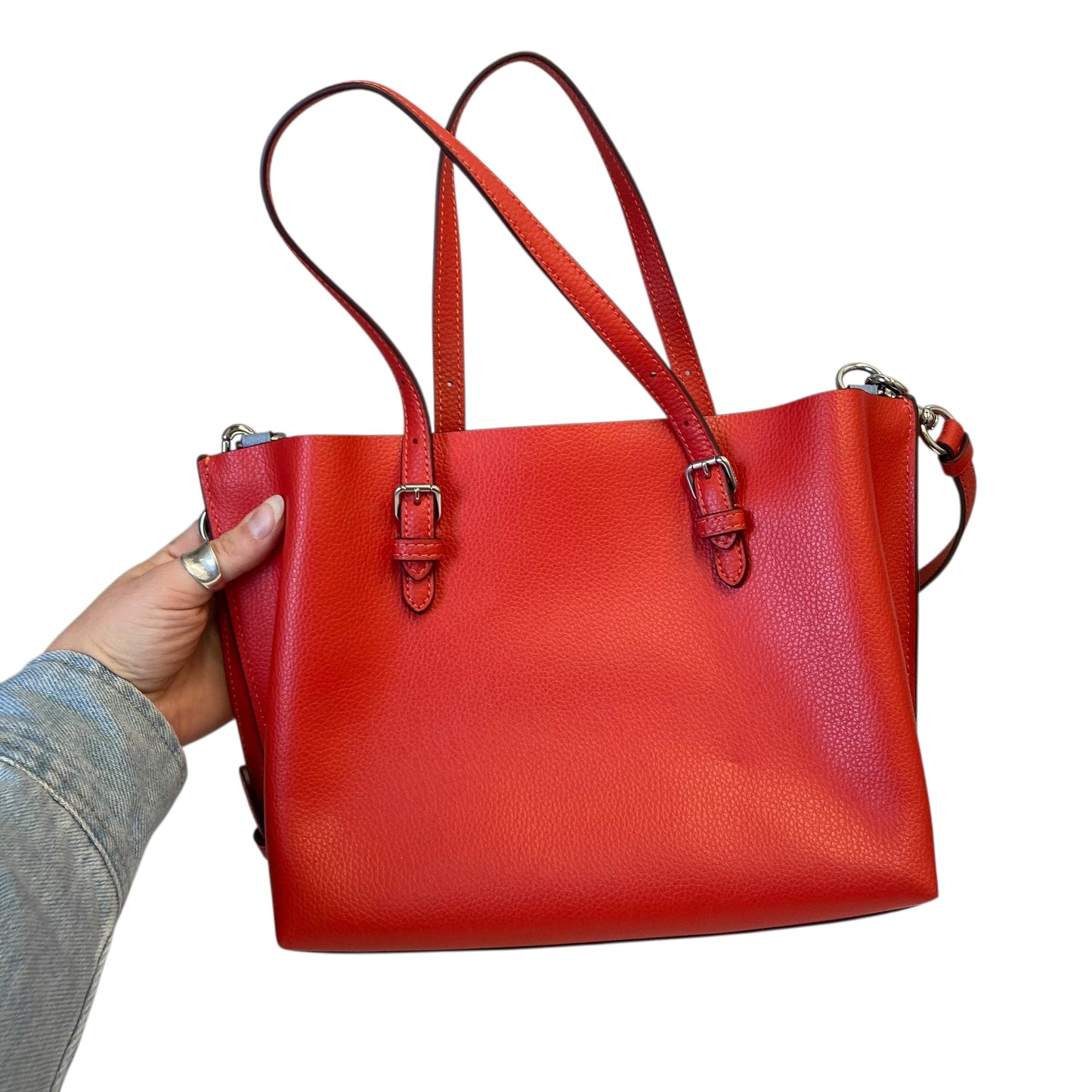 Handbag Designer By Coach In Orange, Size:Small