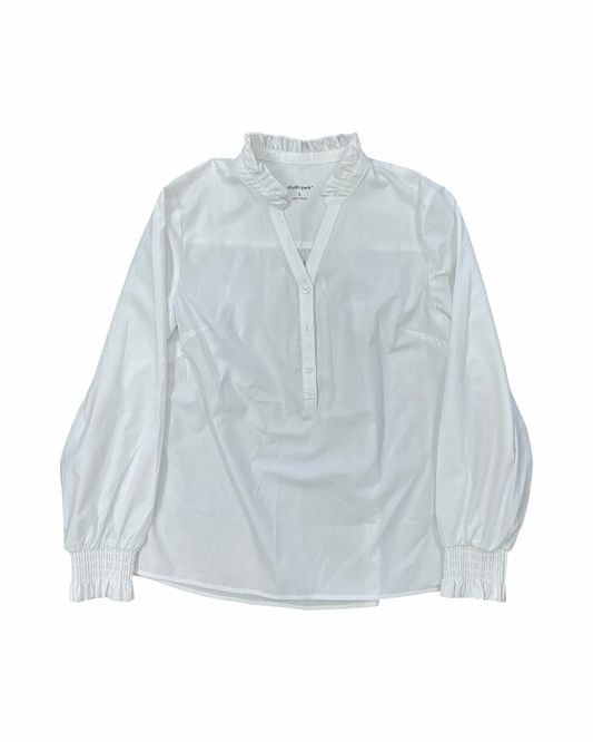 Blouse Ls By Clothes Mentor In White, Size:S