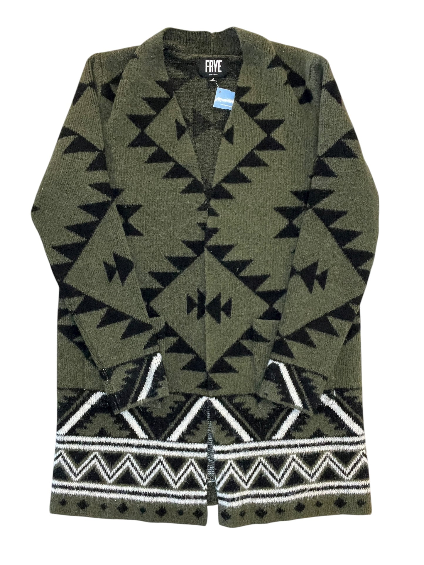 Cardigan Designer By Frye In Green, Size:S