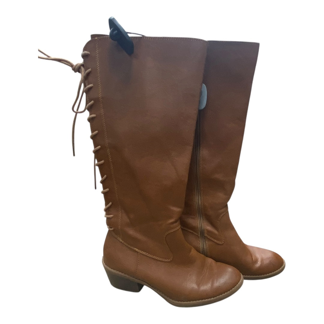 Boots Mid-Calf Heels By Sofft In Brown, Size:8