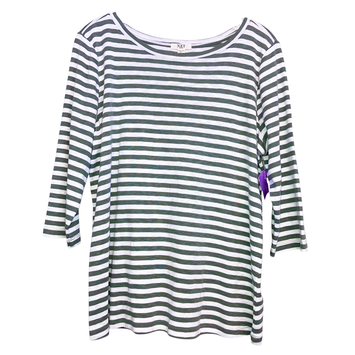 Top 3/4 Sleeve By Nic + Zoe In Striped Pattern, Size:Xl