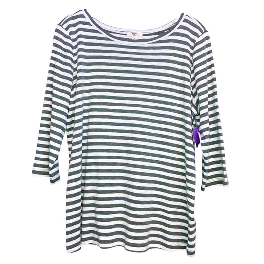 Top 3/4 Sleeve By Nic + Zoe In Striped Pattern, Size:Xl