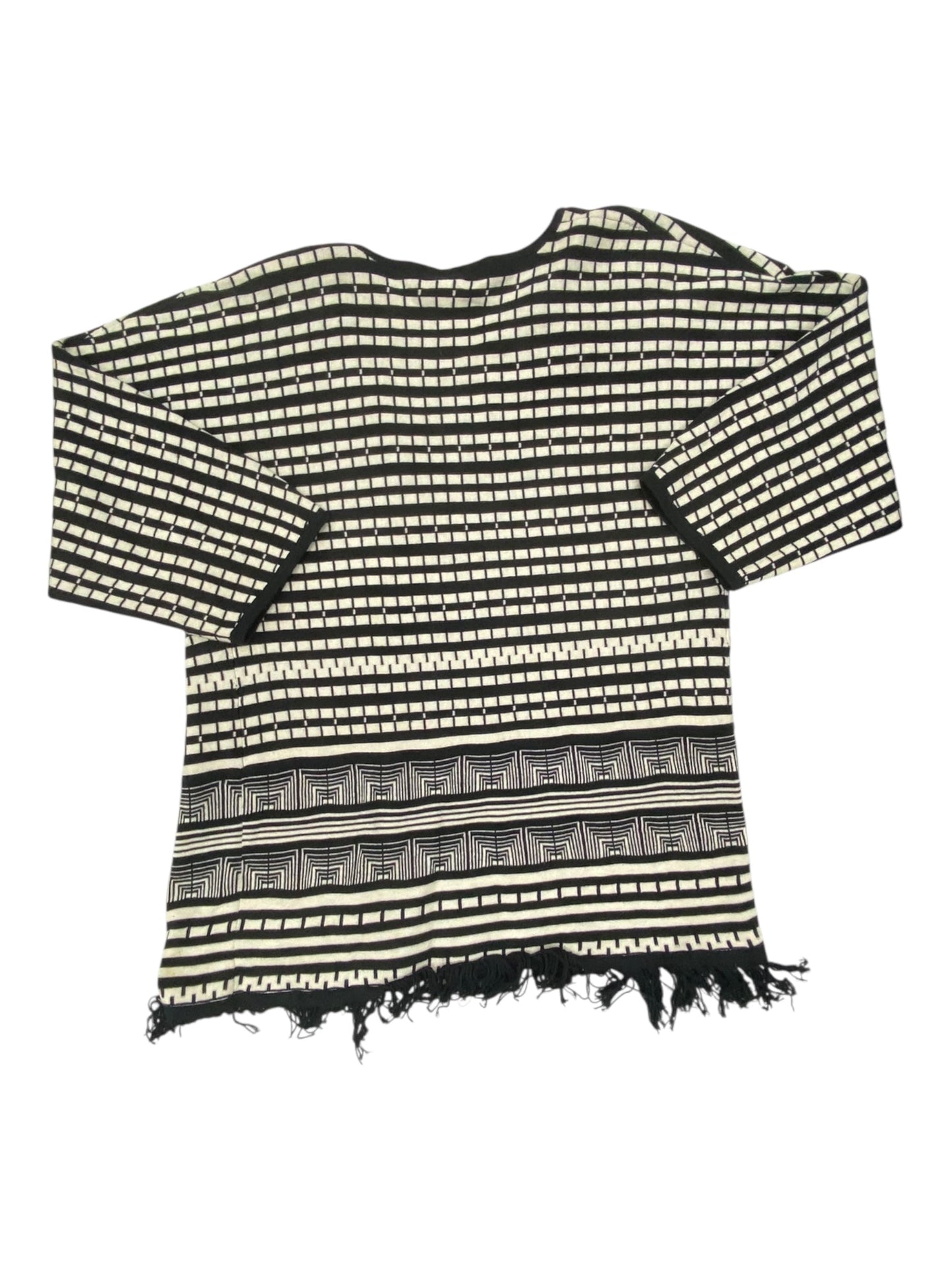 Sweater Cardigan By Chicos In Black & White, Size:M