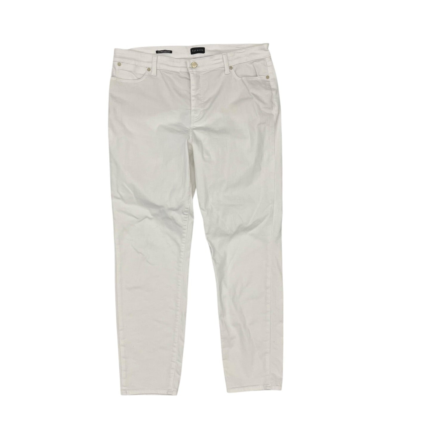 Jeans Skinny By Talbots In White Denim, Size:14