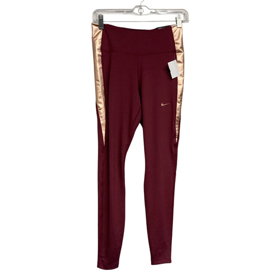 Athletic Leggings By Nike Apparel In Gold & Red, Size:M