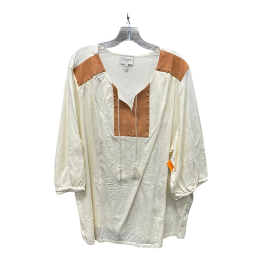 Top Ls By Haute Hippie In Cream & Orange, Size:4X