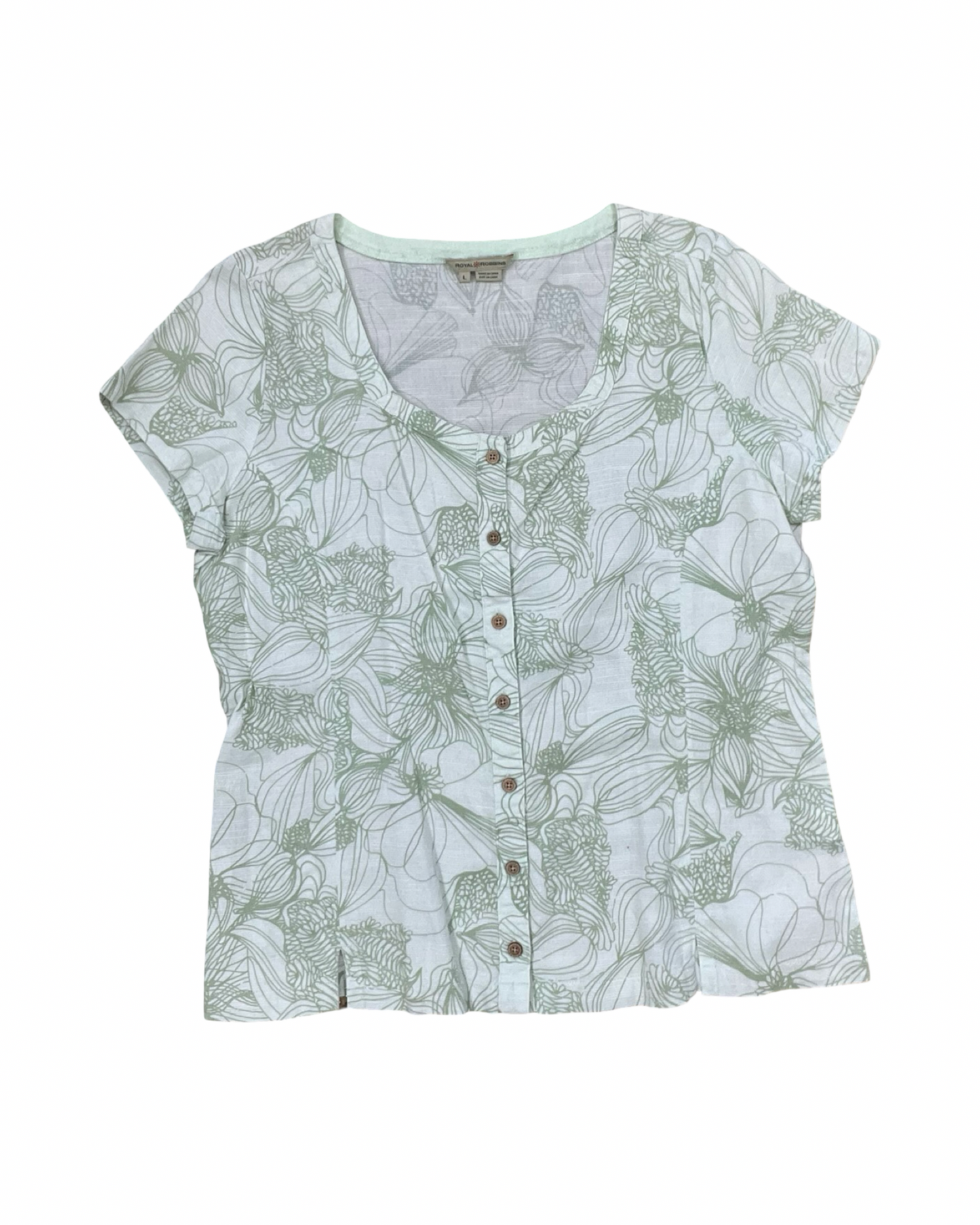 Blouse Ss By Royal Robbins In Green, Size:L