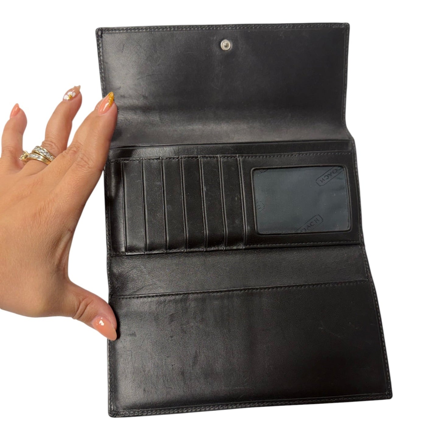 Wallet Designer By Coach In Black, Size:Large