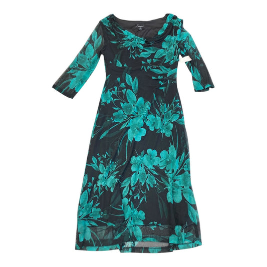 Dress Party Midi By Connected Apparel In Black & Green, Size:8