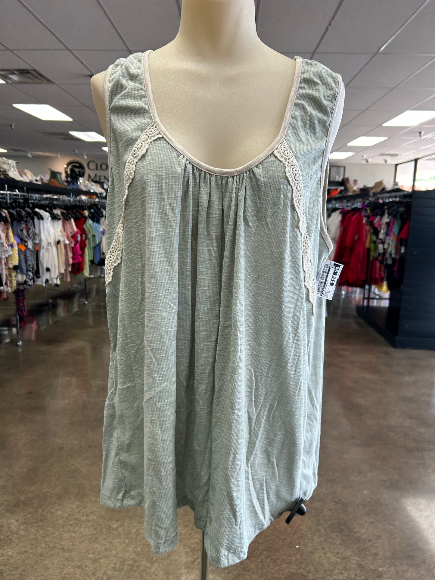 Top Sleeveless By Ps Kate In Green, Size:2X