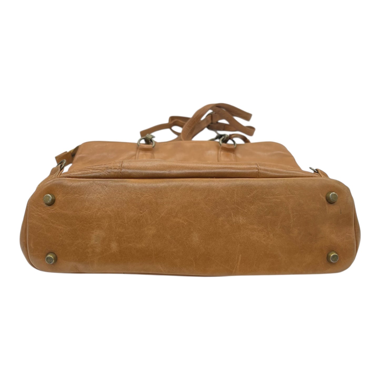 Handbag Leather By Clothes Mentor In Brown, Size:Medium