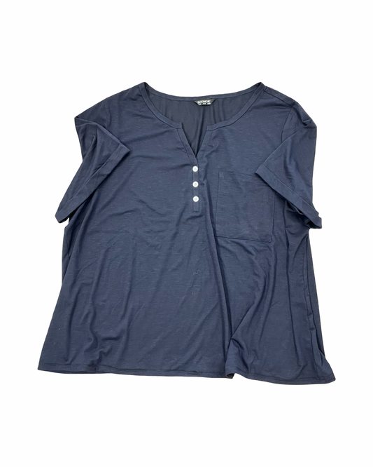 Top Ss By Bloomchic In Navy, Size:4X