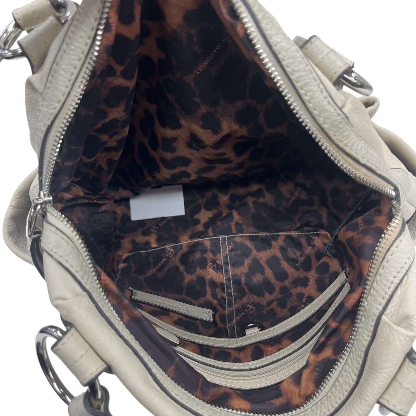 Handbag Leather By B. Makowsky In Tan, Size:Medium