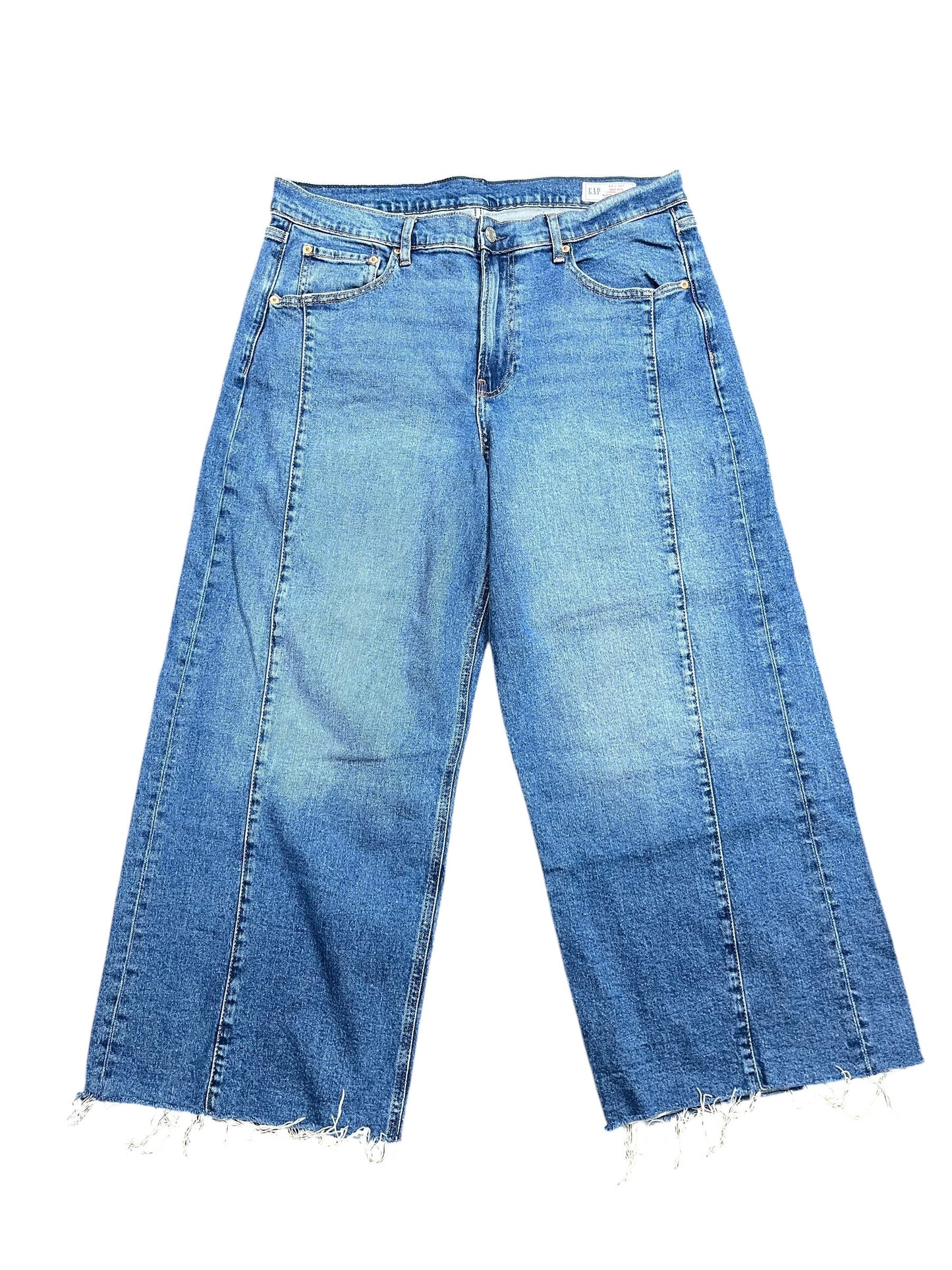 Jeans Wide Leg By Gap In Blue Denim, Size:16