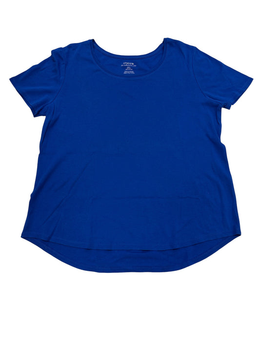 Top Ss Basic By Chicos In Blue, Size:Xl