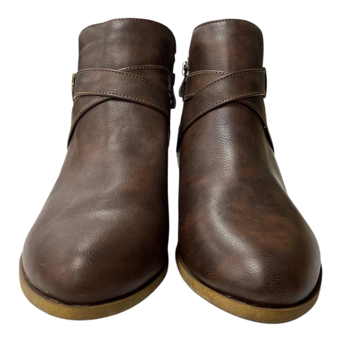 Boots Ankle Flats By Life Stride In Brown, Size:9.5