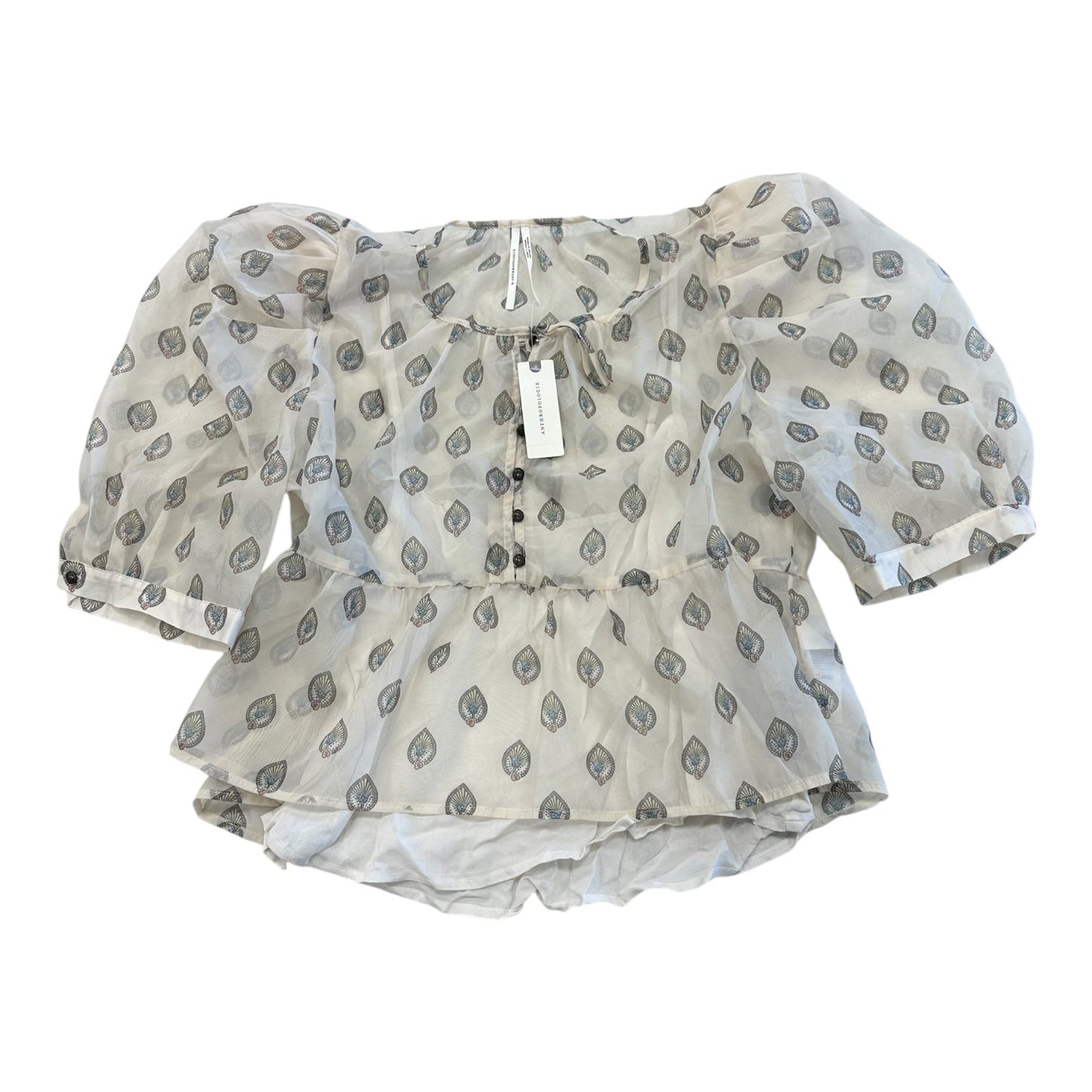 Top Ss By Anthropologie In Cream, Size:L