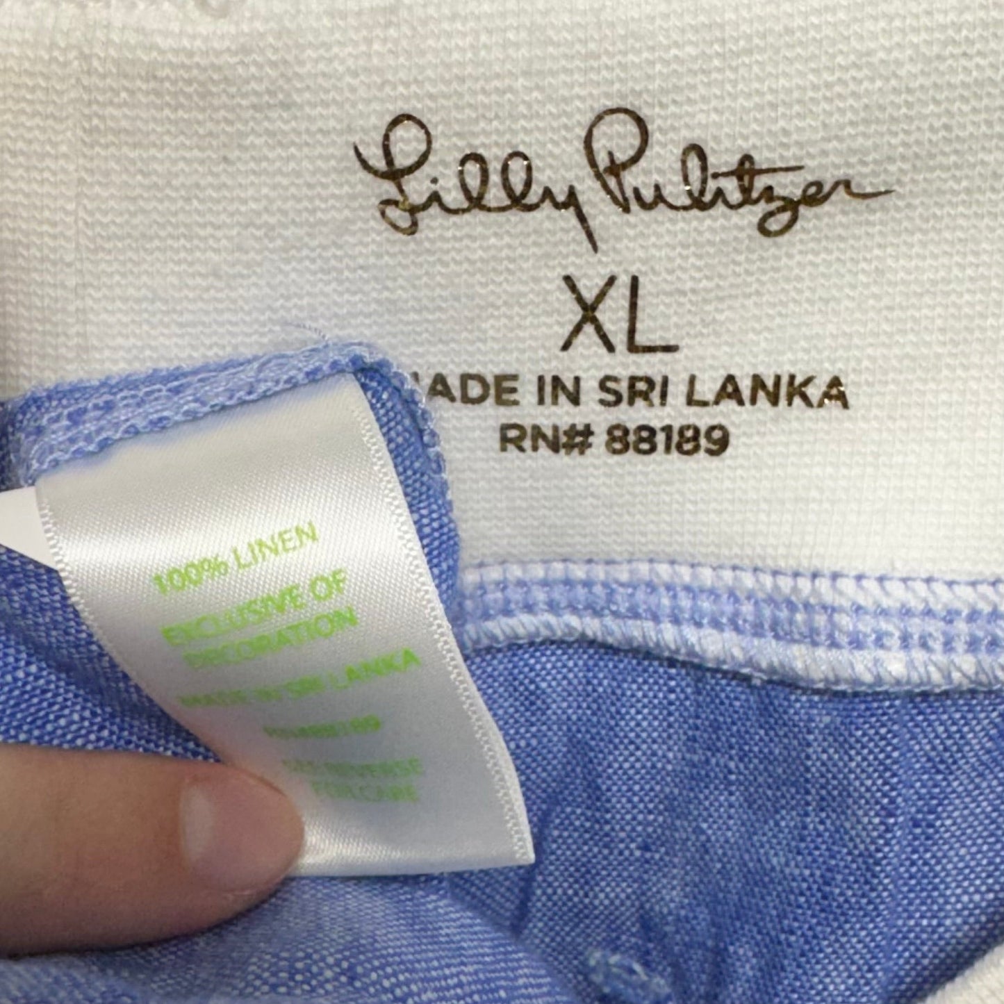 Linen Pants Designer By Lilly Pulitzer In Blue, Size: Xl