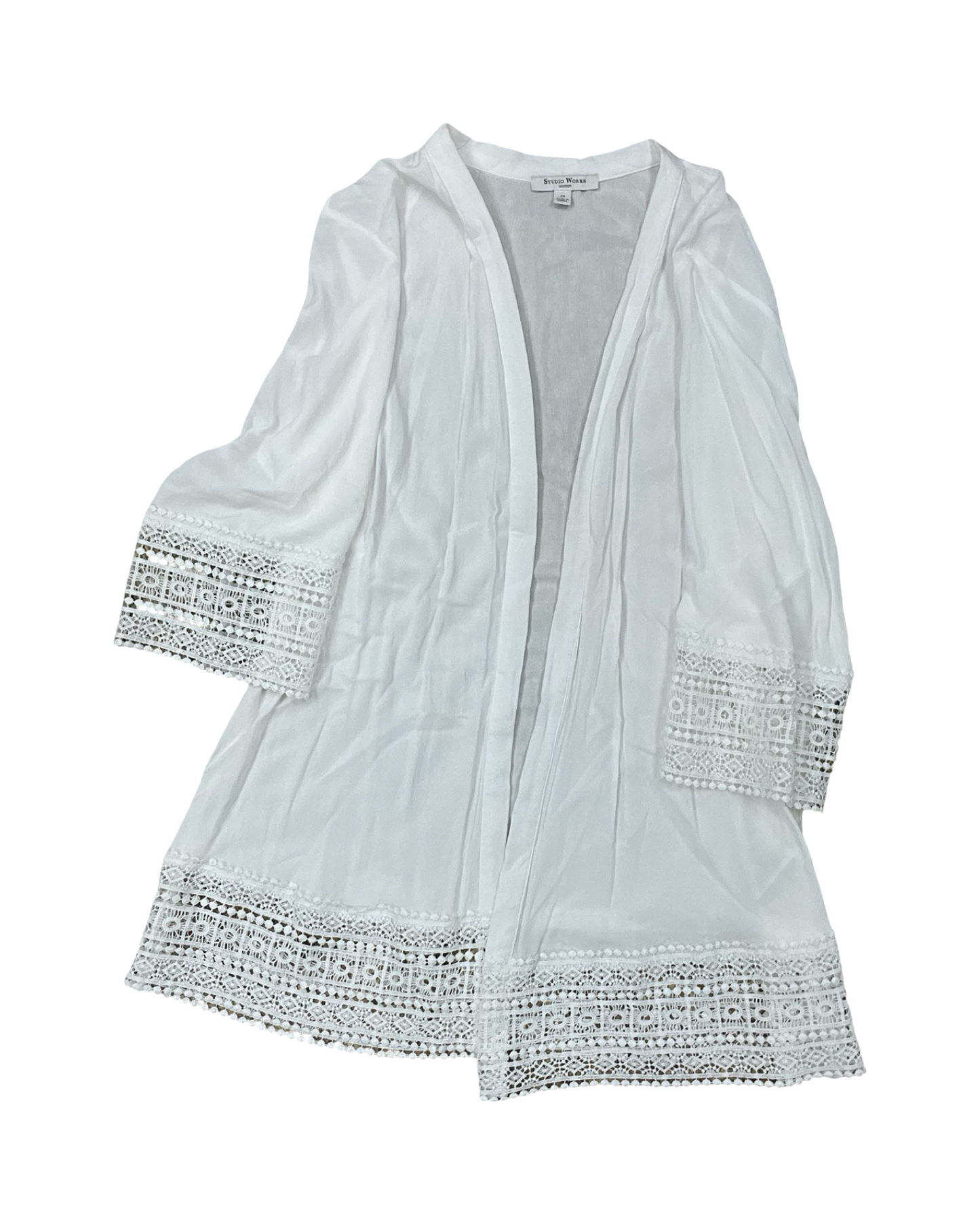 Cardigan By Studio Works In White, Size:2X