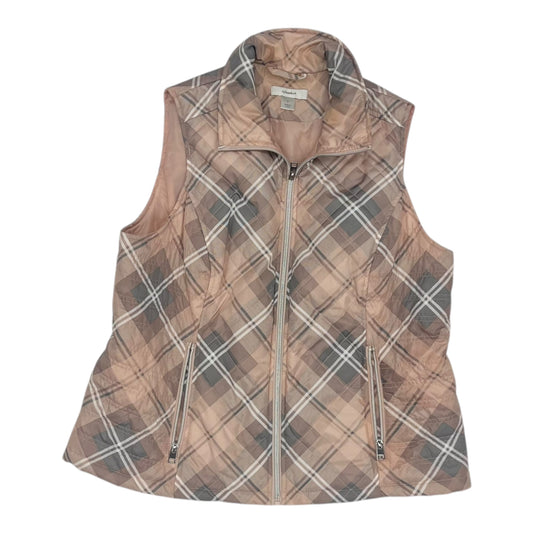 Vest Puffer & Quilted By Cj Banks In Grey & Pink, Size:1X