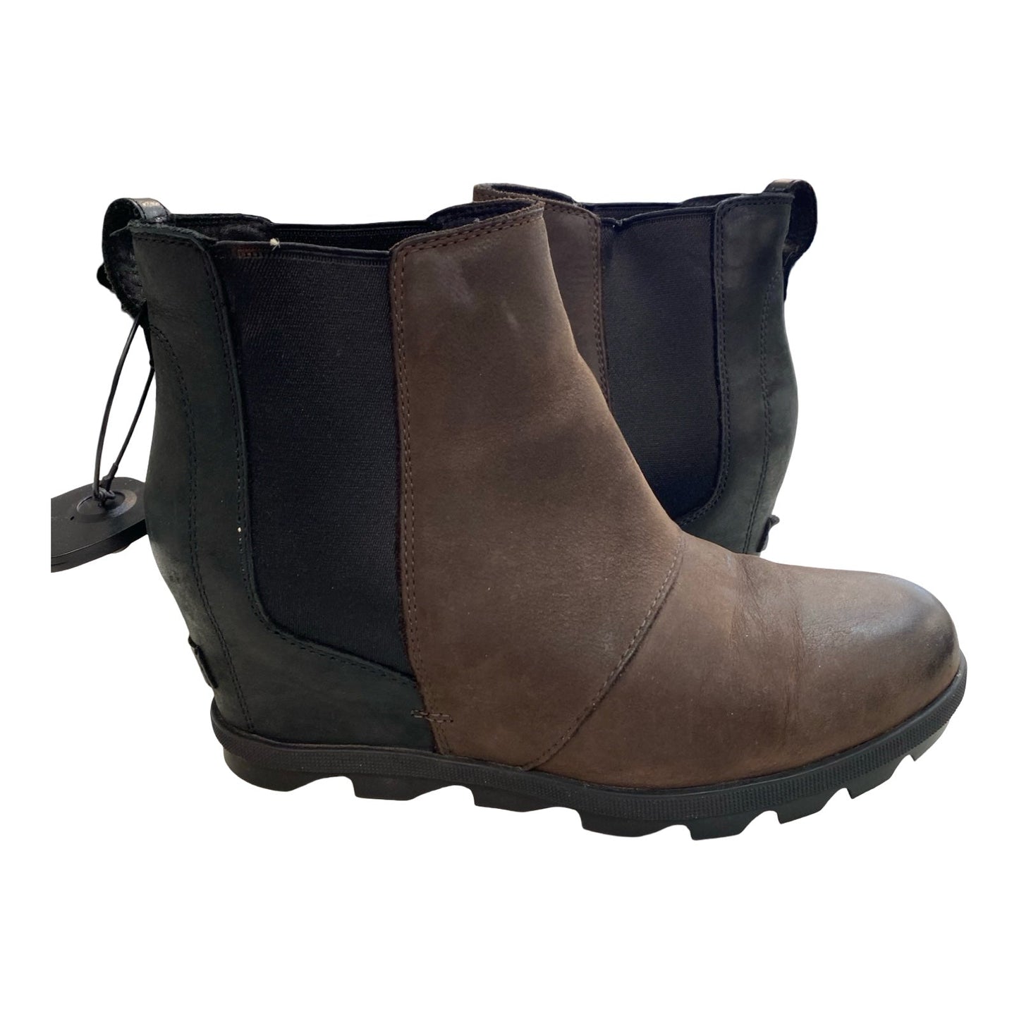 Boots Ankle Heels By Sorel In Black & Brown, Size:9