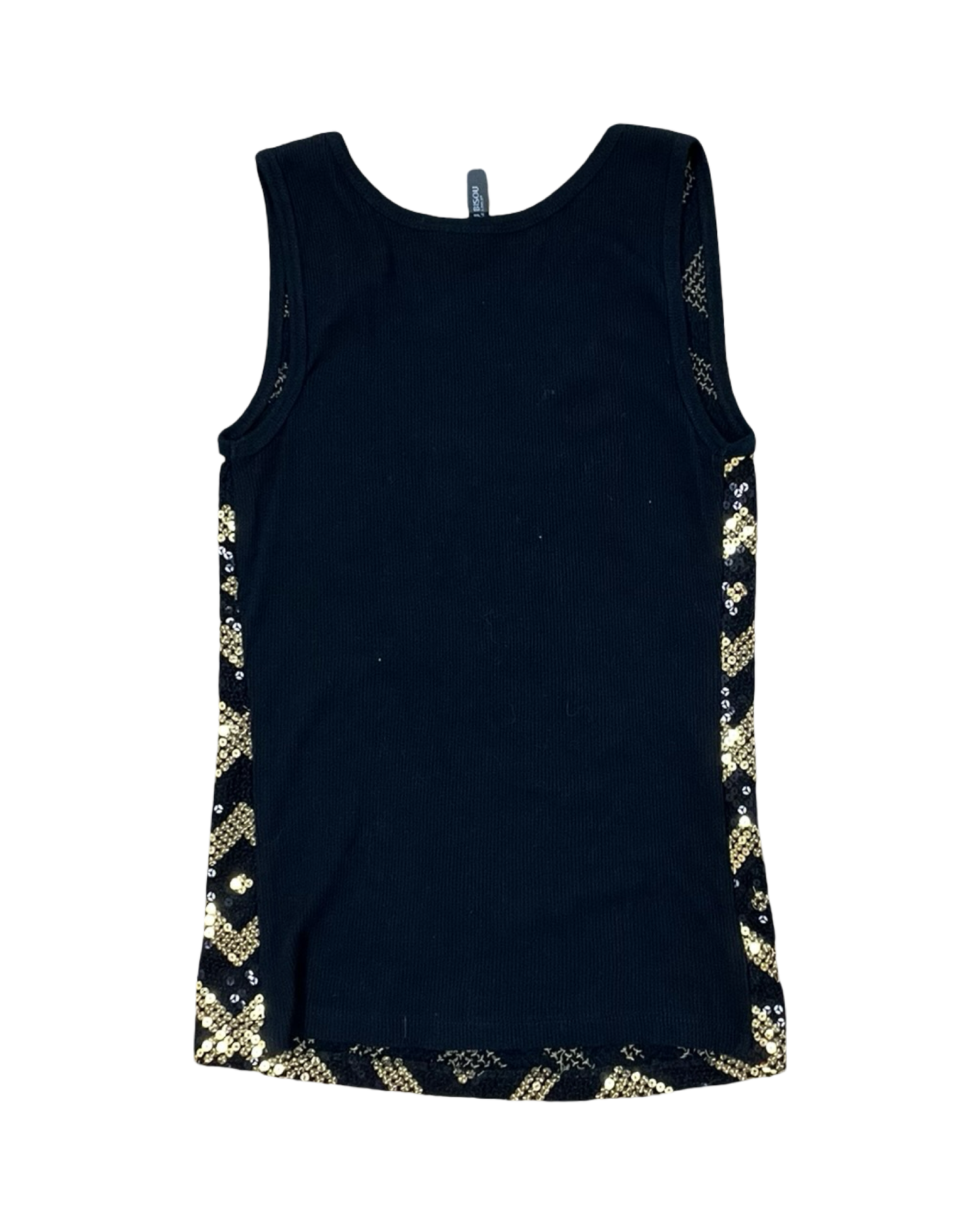 Tank Top By Bisou Bisou In Black & Gold, Size:Xs
