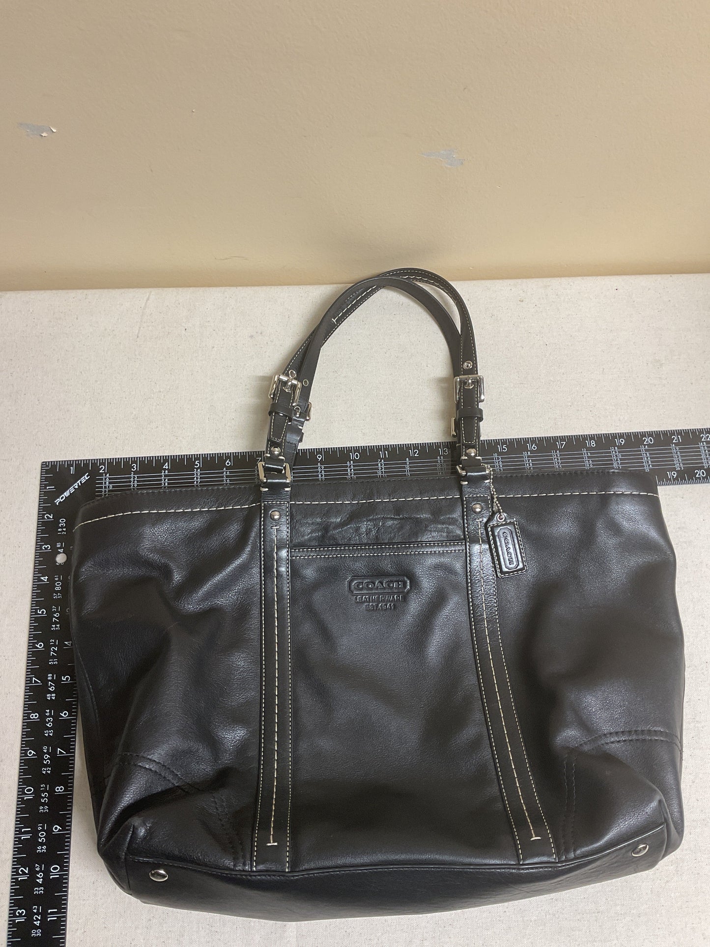 Handbag Designer By Coach In Black, Size:Large