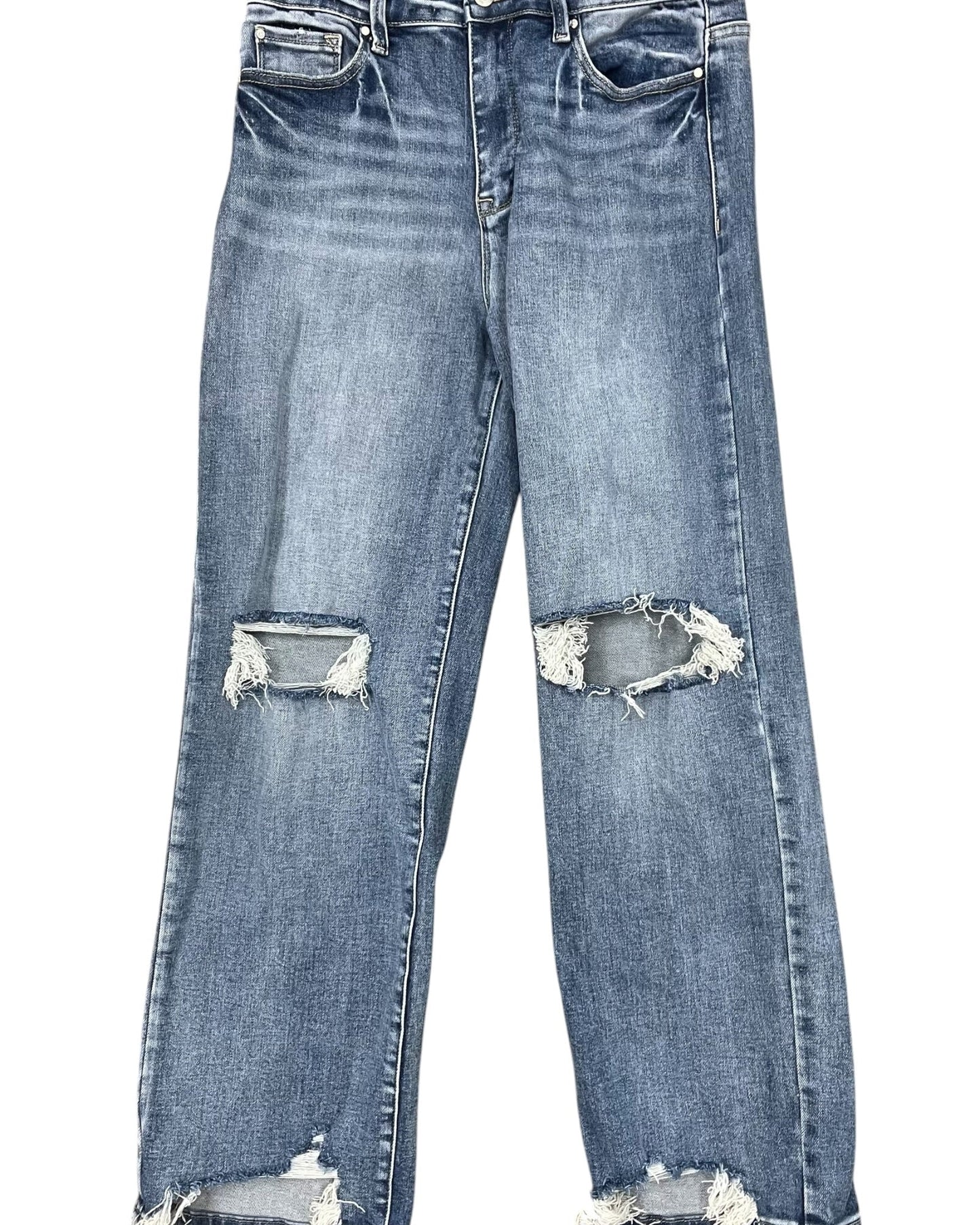 Jeans Straight By Clothes Mentor In Blue Denim, Size:8
