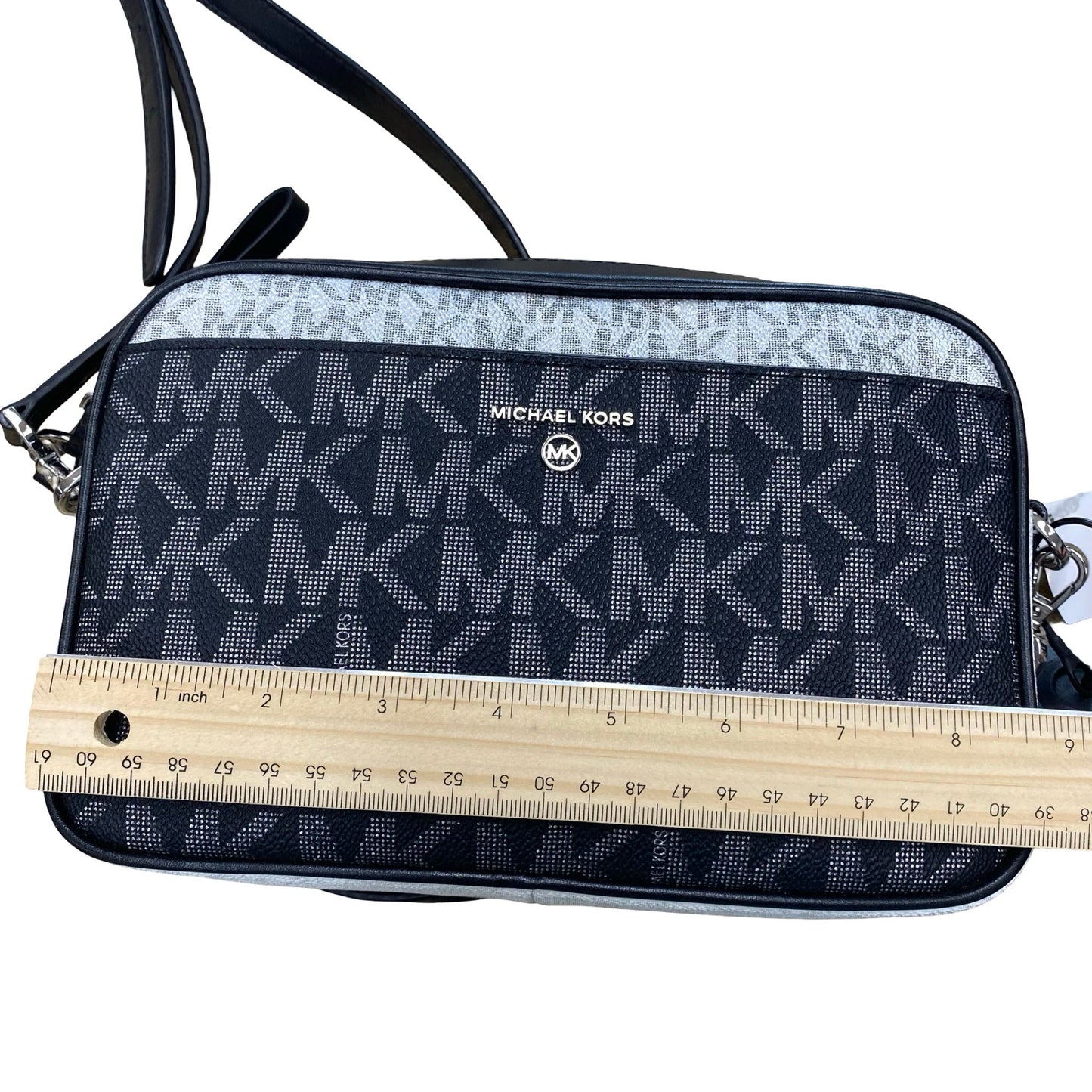 Handbag Designer By Michael Kors In Black & Grey, Size:Medium