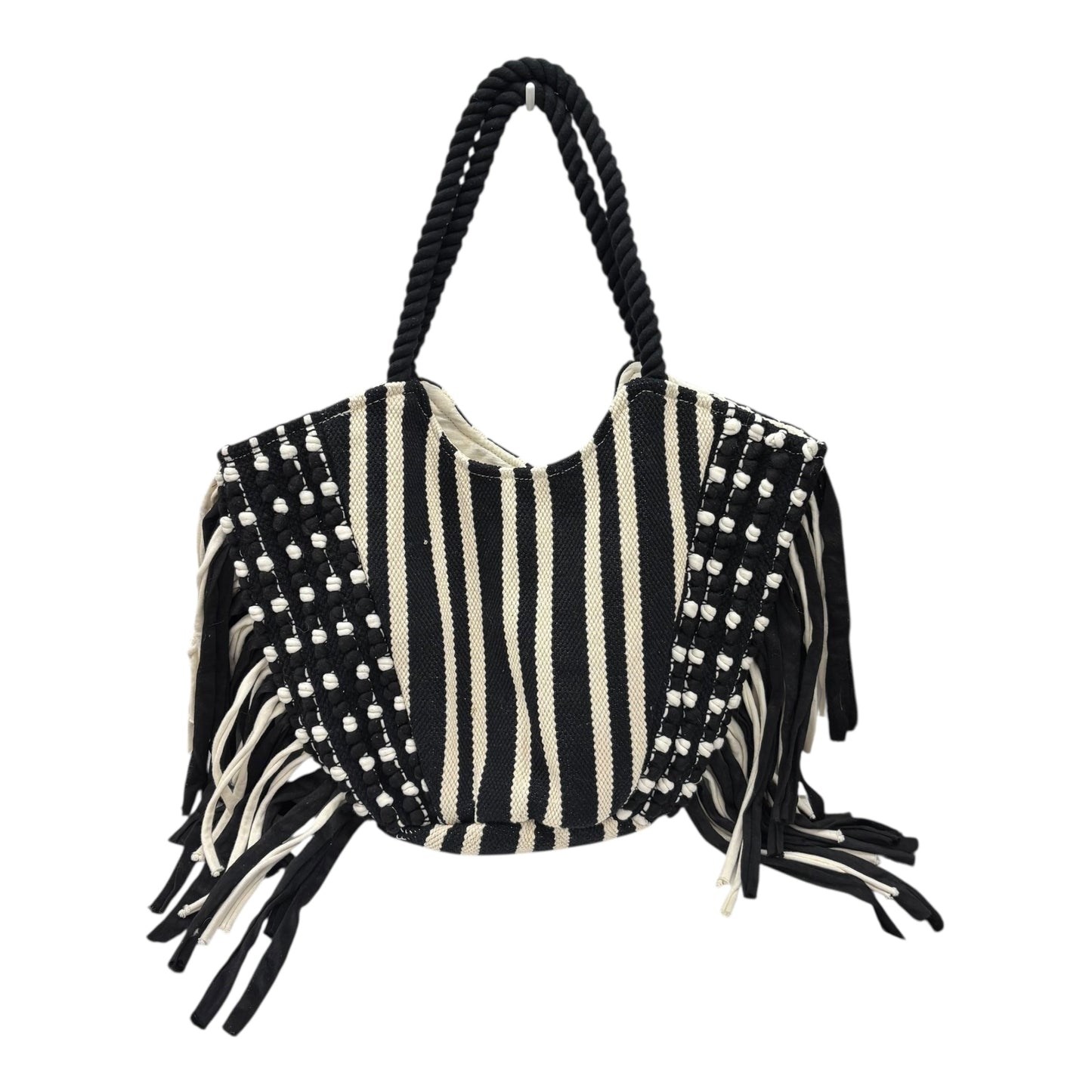 Tote By Clothes Mentor In Black & Cream, Size:Medium