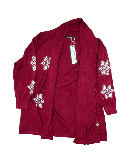 Cardigan By Bloomchic In Red, Size:L