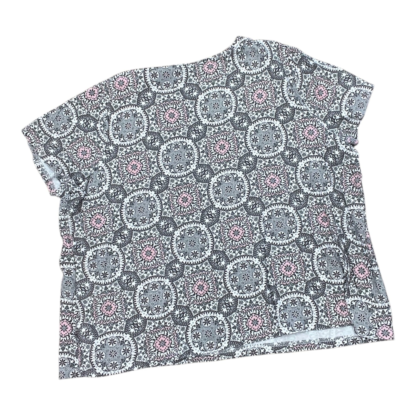 Top Ss By Croft And Barrow In Grey & Pink, Size:3X